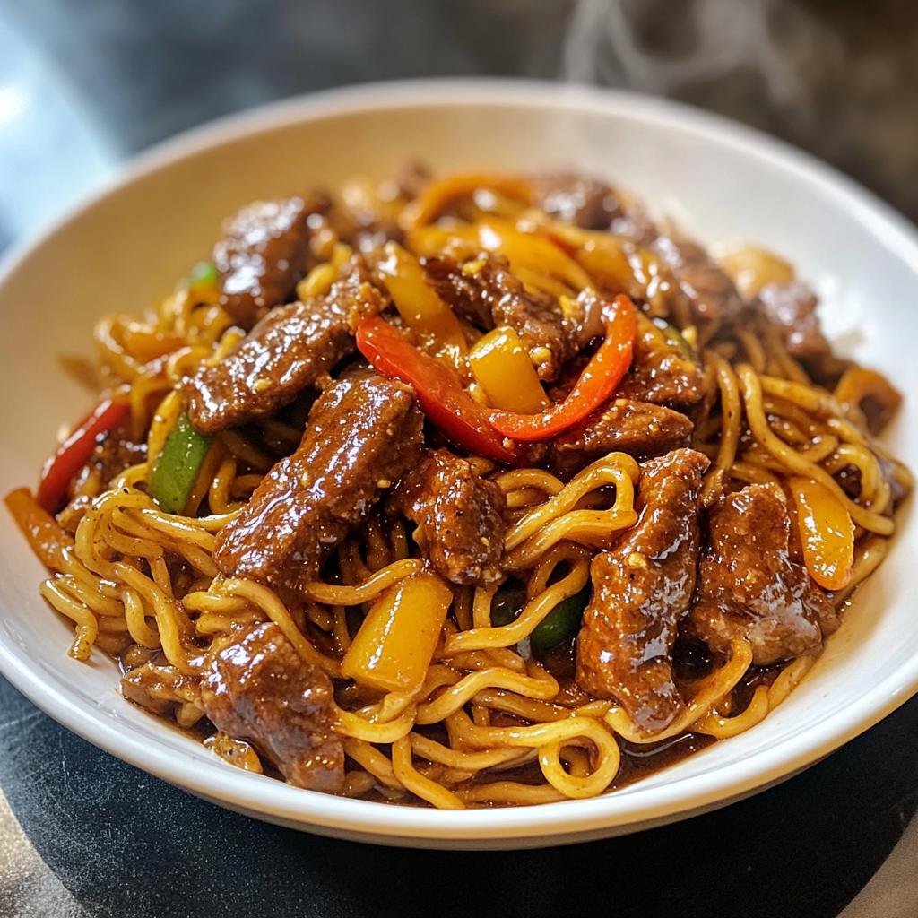 Black Pepper Beef Noodles