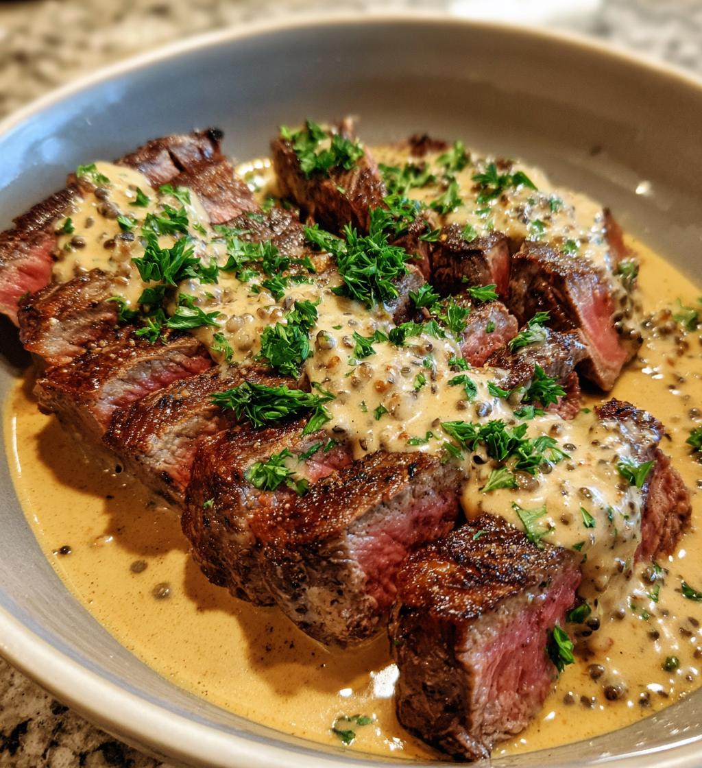 Perfect Steak with Peppercorn Sauce