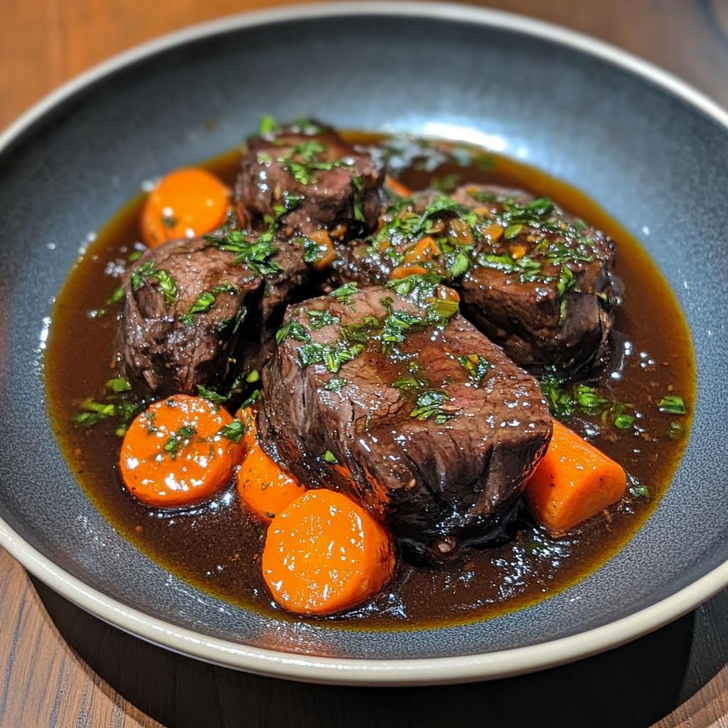 Pressure Cooker Ox Cheek & Carrots in Red Wine