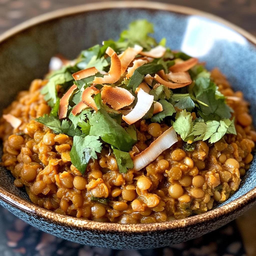 Spiced Lentils with Toasted Coconut - detail 1