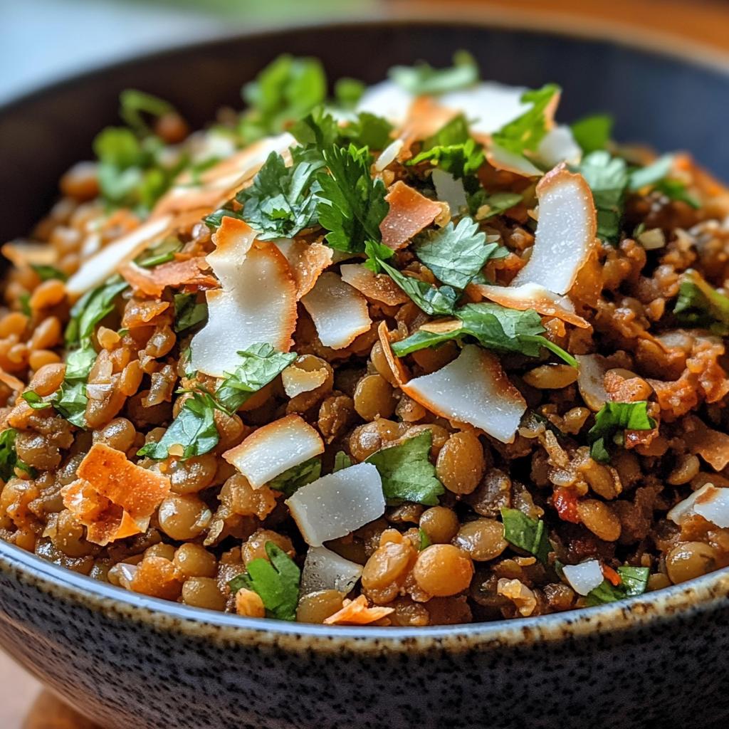 Spiced Lentils with Toasted Coconut