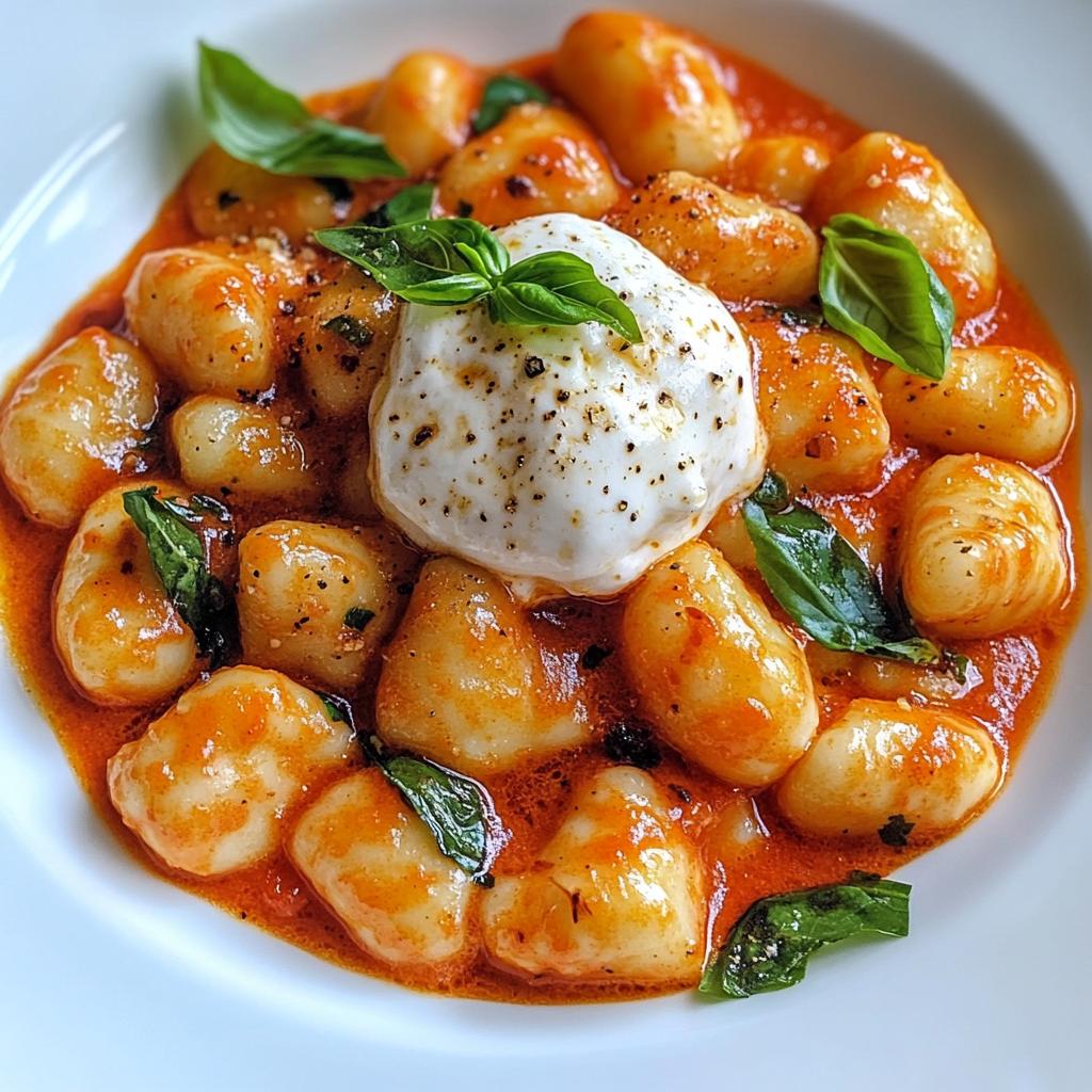 creamy tomato gnocchi with burrata - detail 1