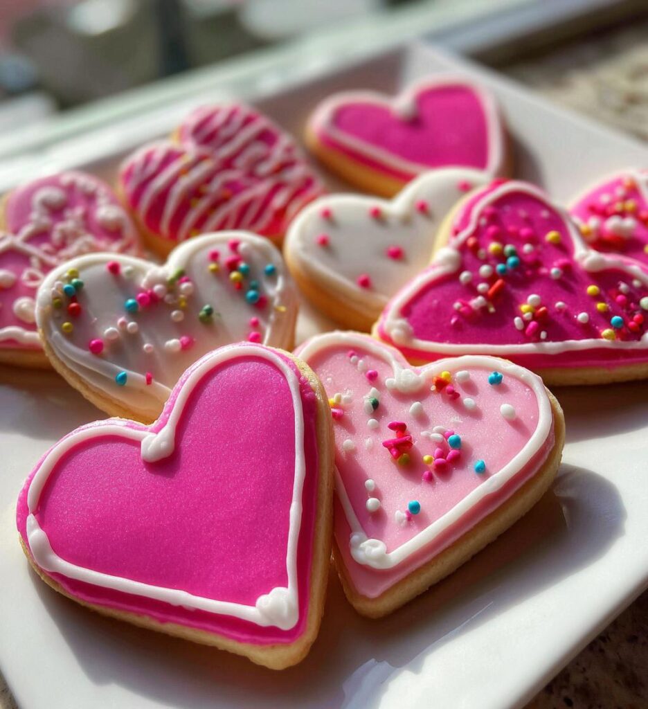 valentines day royal icing cookies