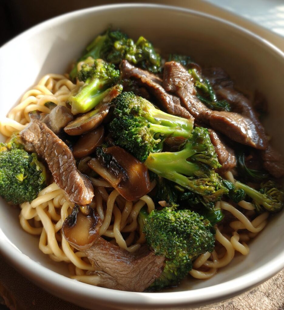 beef and broccoli lo mein