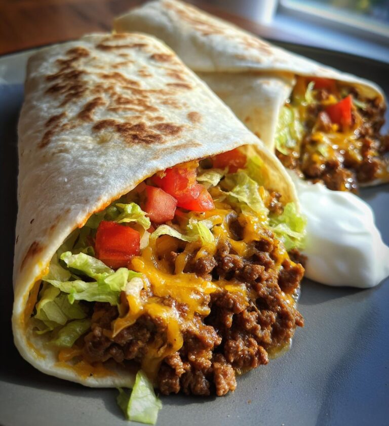 cheesy beef wraps