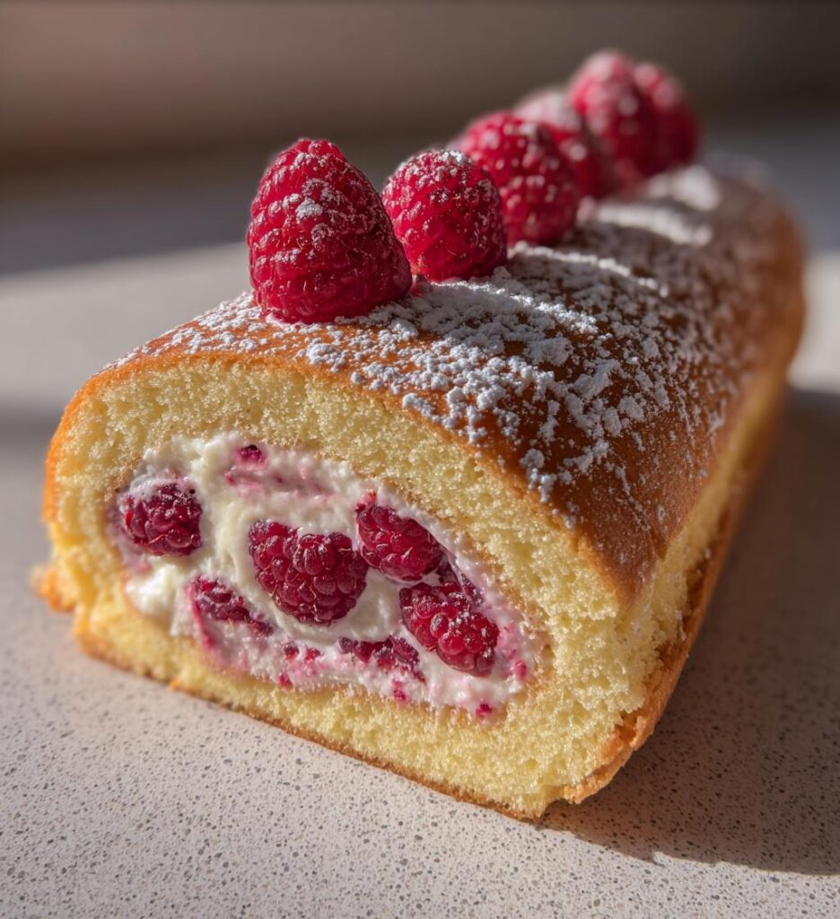 christmas raspberry cake roll
