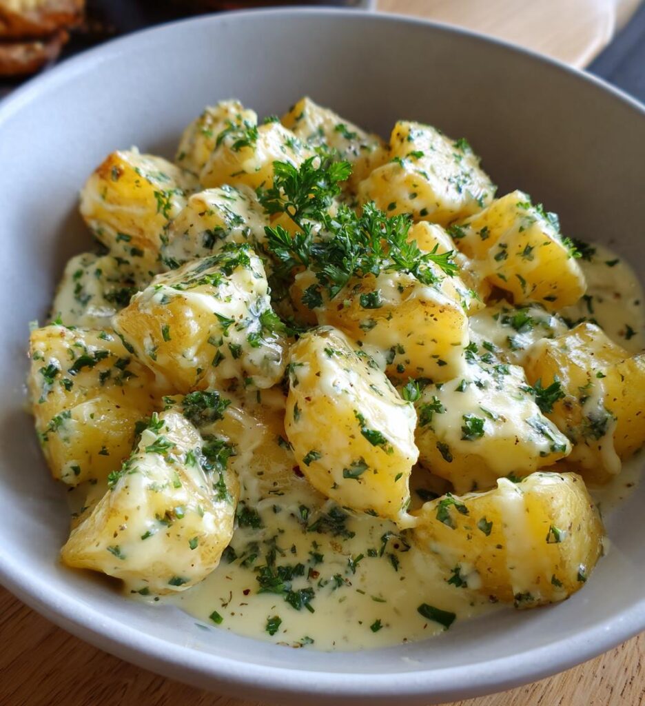 creamy garlic sauce potatoes