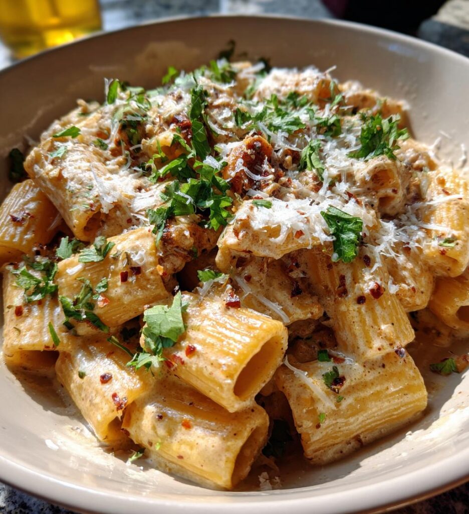 creamy rigatoni