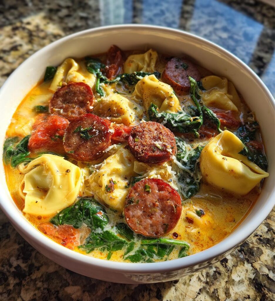 creamy sausage tortellini soup
