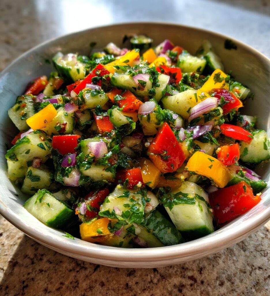 cucumber and sweet pepper salad