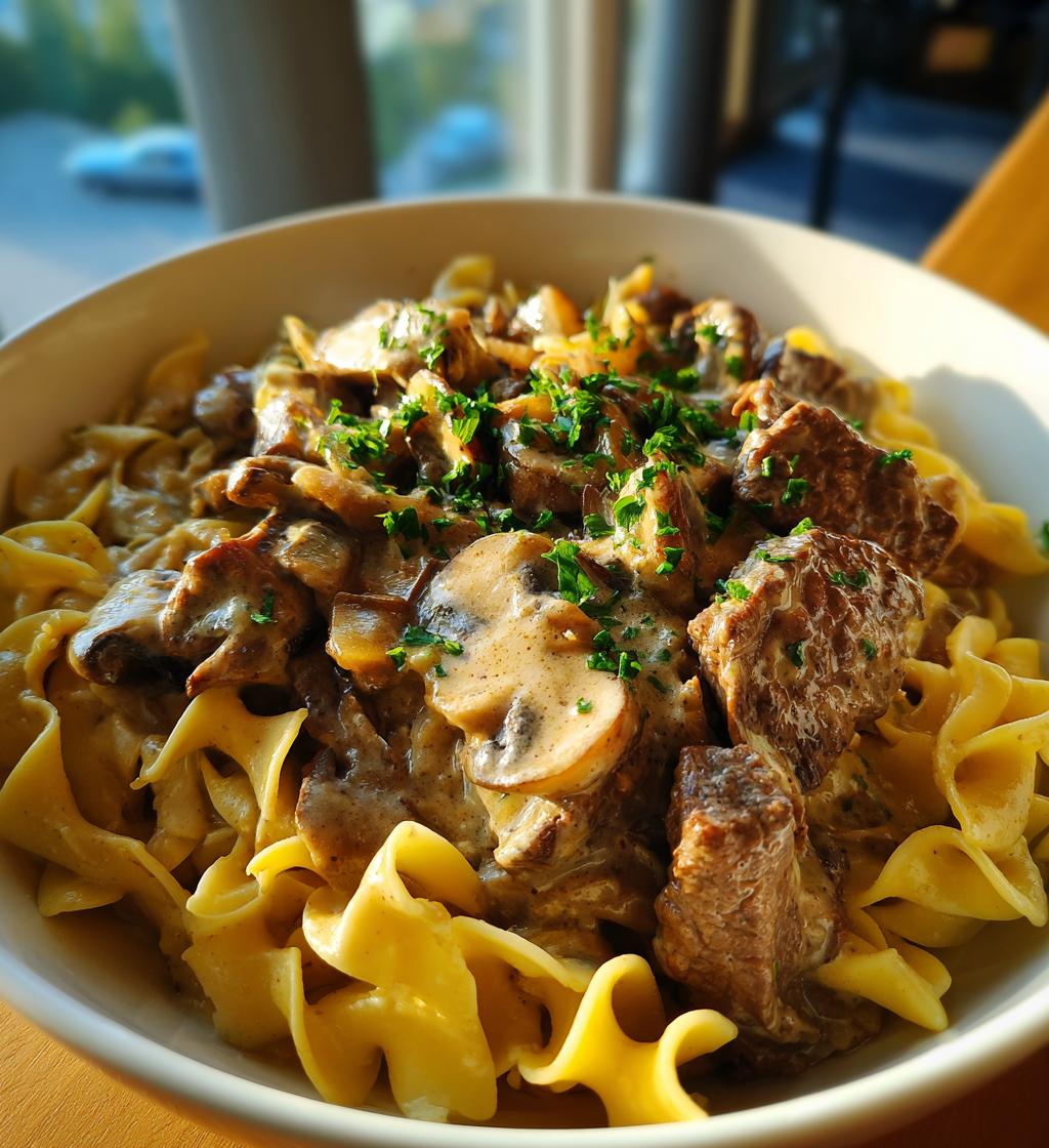 easy dinner recipes for family comfort foods: Beef Stroganoff