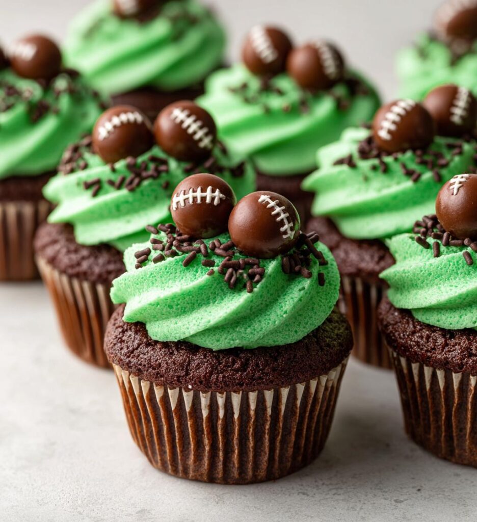 football cupcake cake