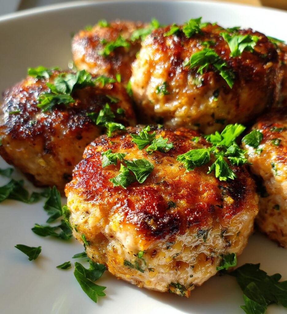 garlic parmesan chicken meatloaves