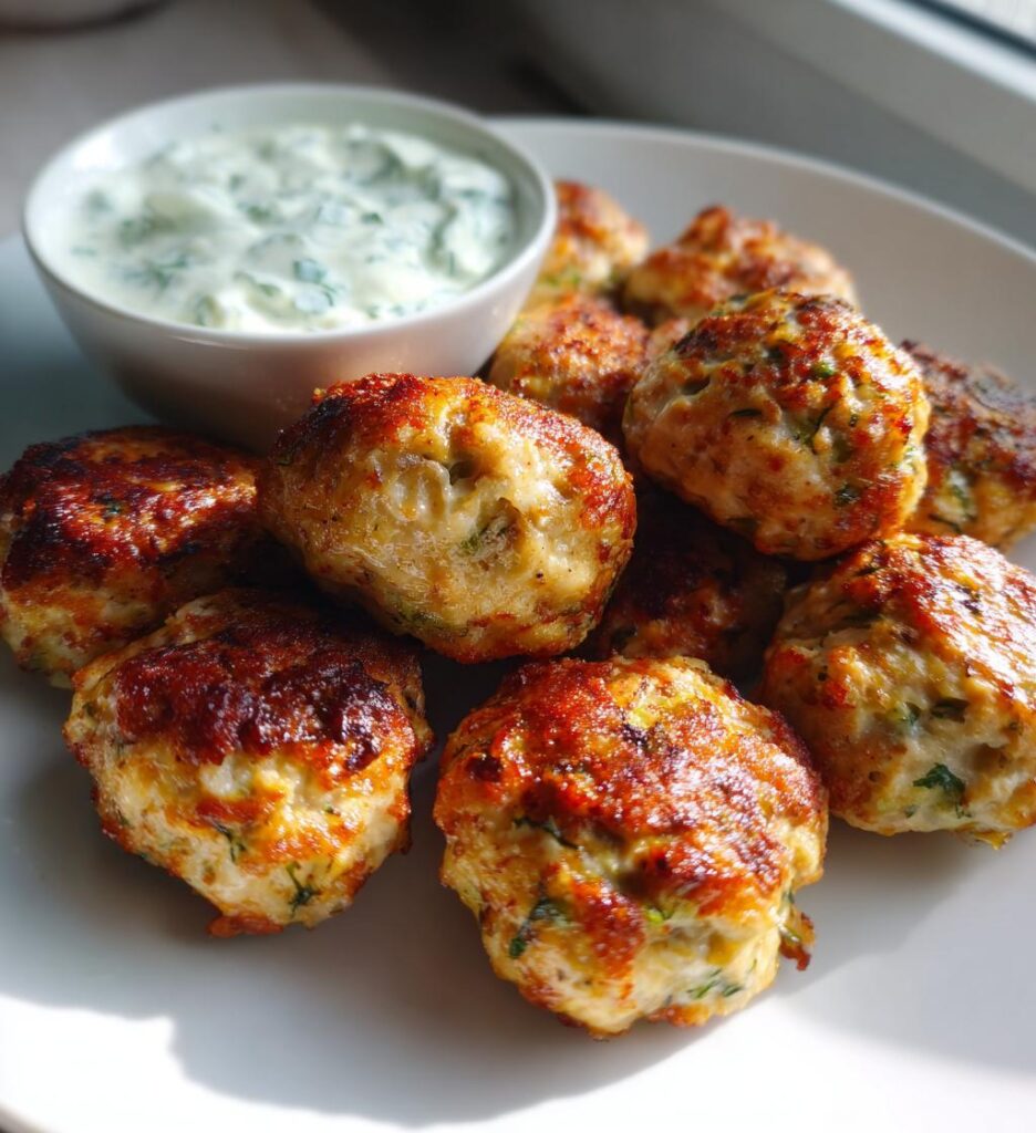greek turkey meatballs with tzatziki