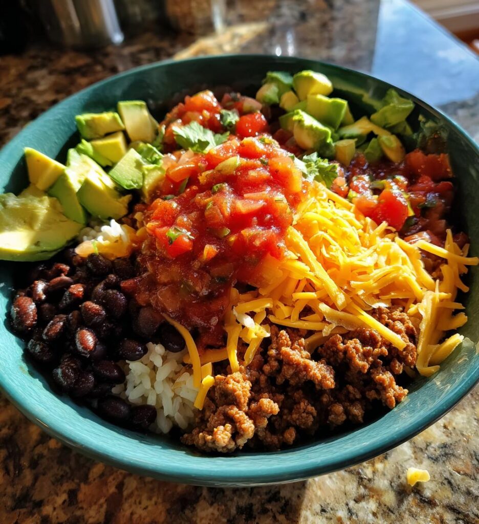 ground beef burrito bowl
