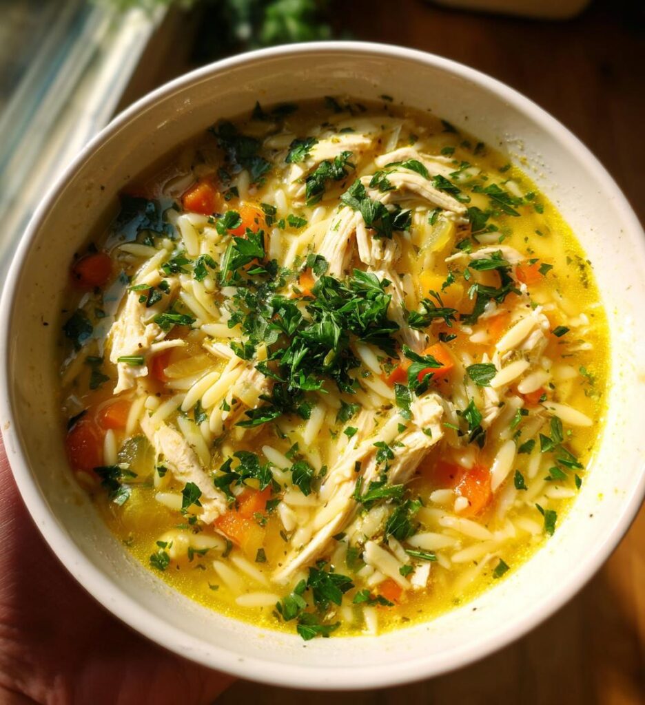 lemon chicken orzo soup