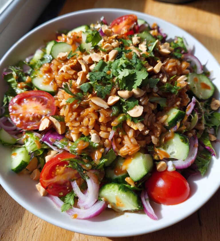satay crispy rice salad