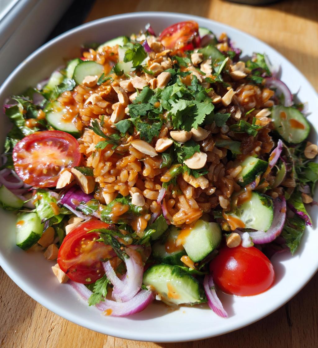 satay crispy rice salad
