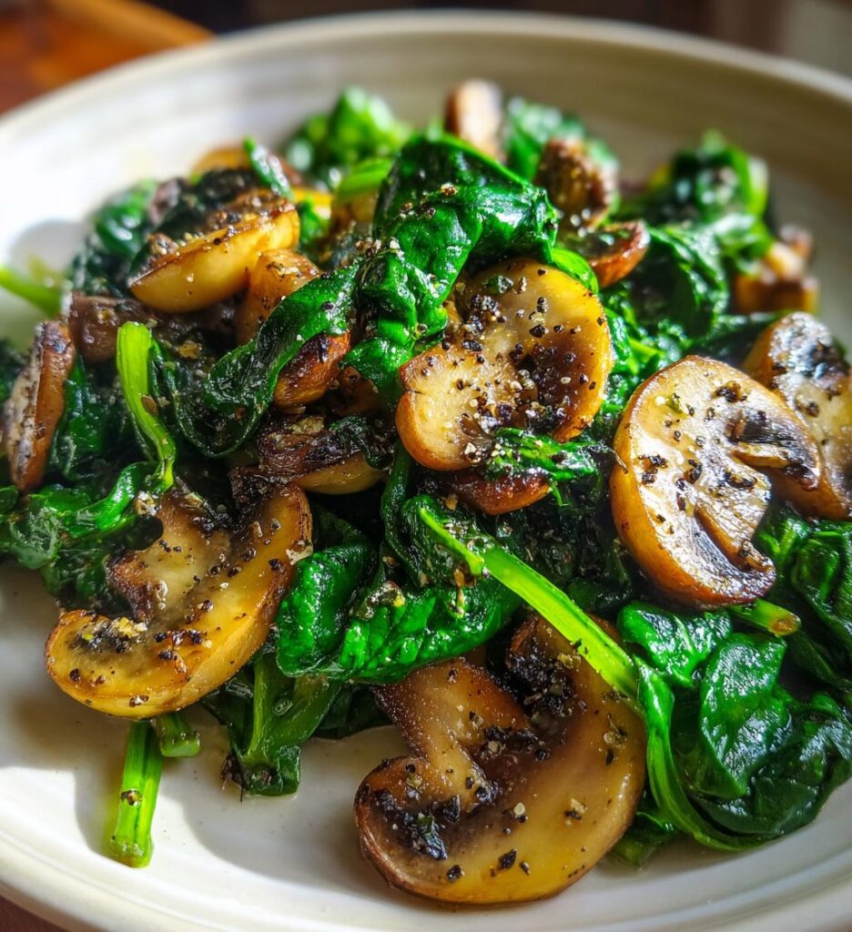 sauteed mushrooms with spinach