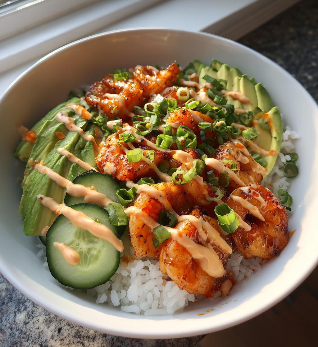 shrimp rice bowls with spicy mayo