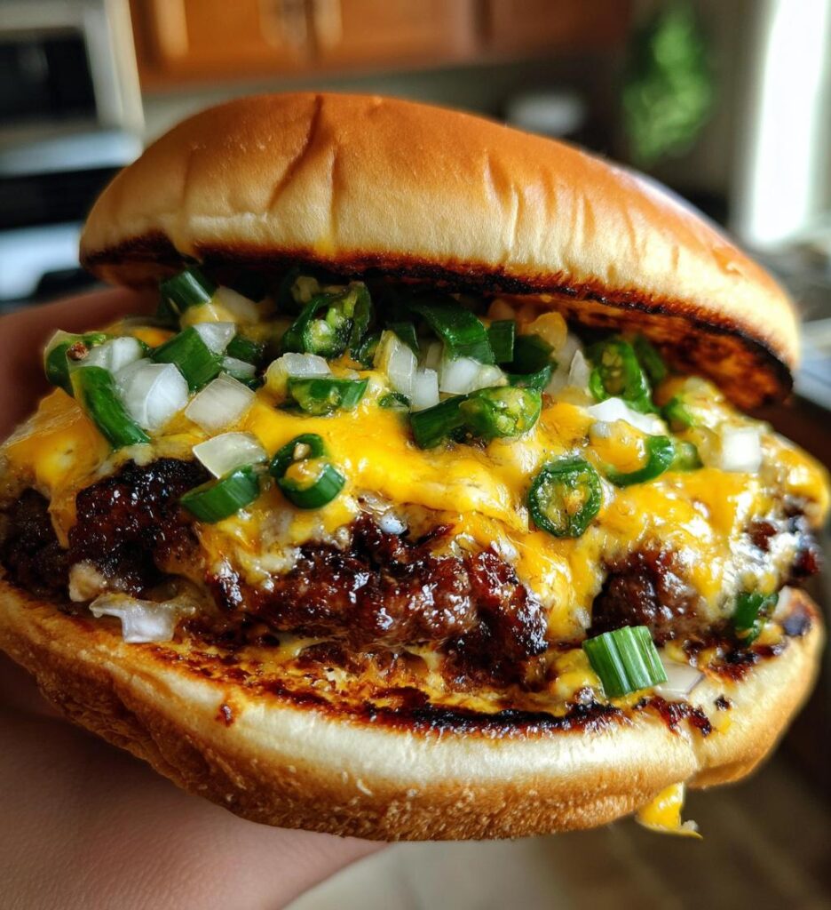 spicy jalapeno onion smash burgers