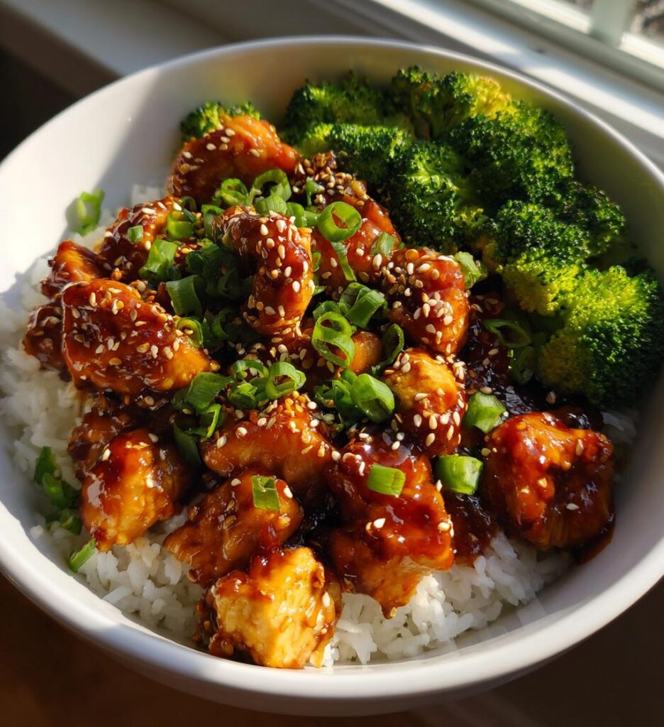 sticky chicken rice bowls
