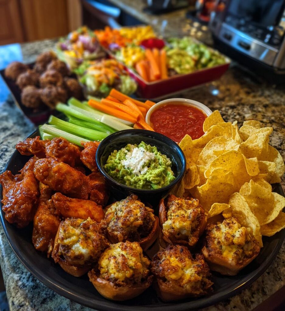 super bowl food display