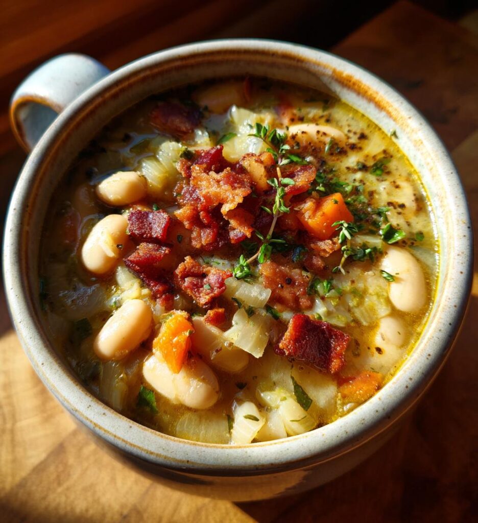 white bean soup with bacon