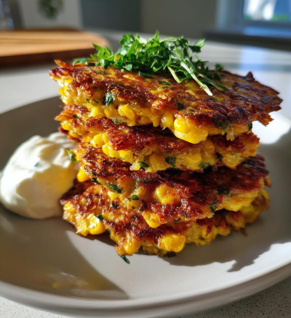 Corn Fritter Stacks