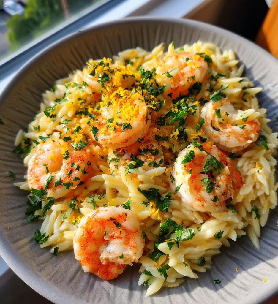 Lemon Orzo with Shrimp