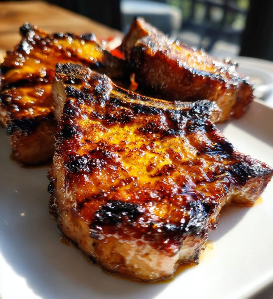 Peach Glazed Pork Chops