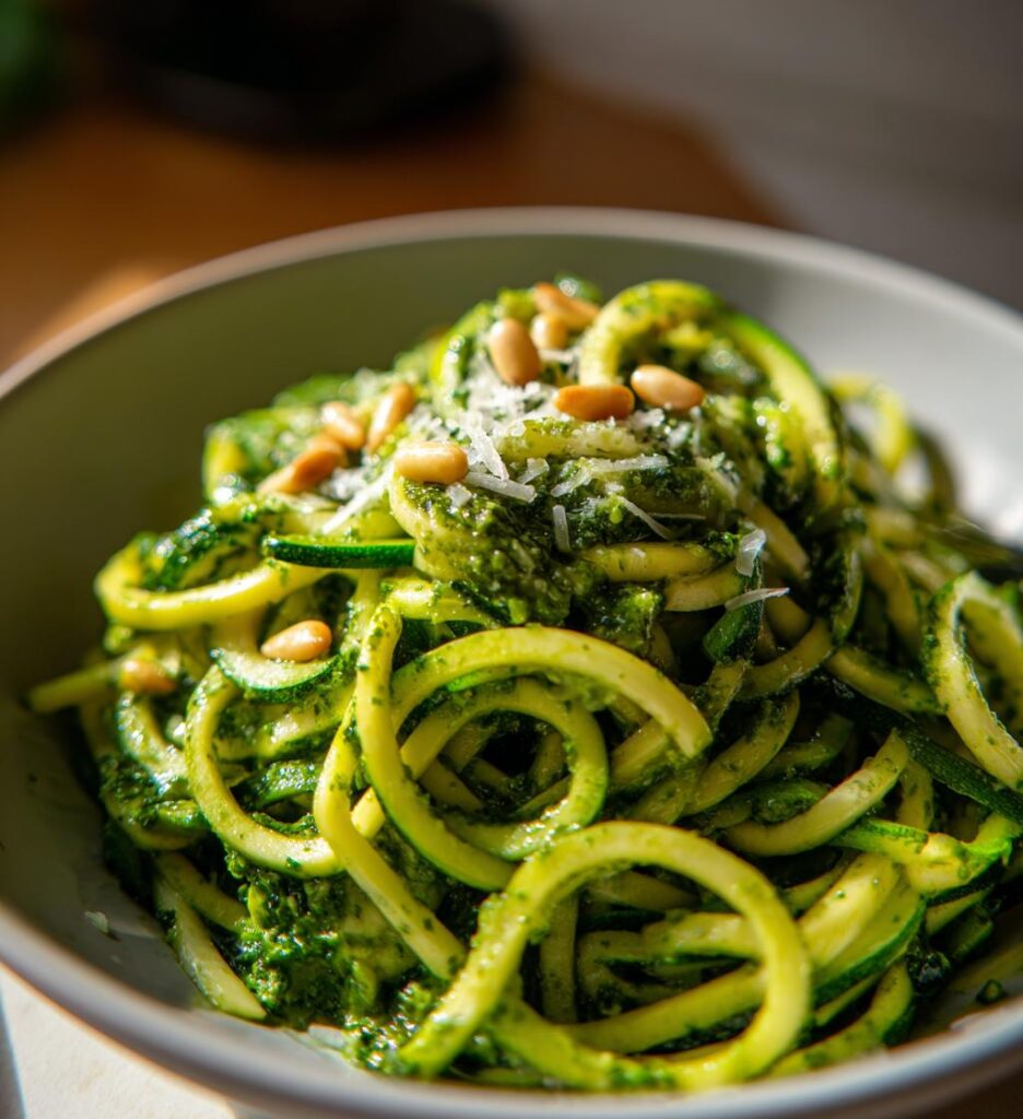 Zucchini Pasta with Pesto