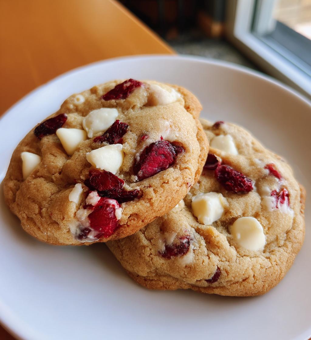 white choc cranberry cookies
