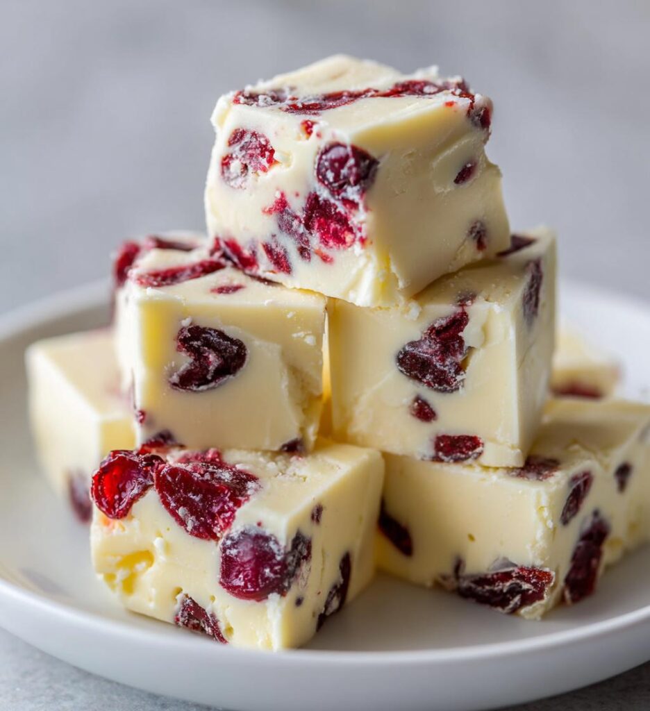 white chocolate cranberry fudge