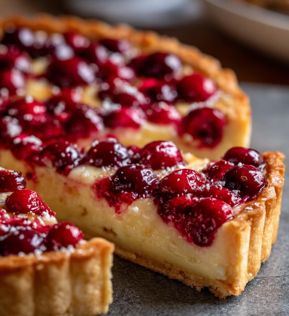 white chocolate cranberry tart